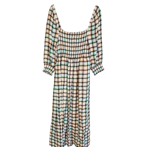Anthropologie Maeve Cerie Plaid Smocked Maxi Dress, S - Picture 4 of 15